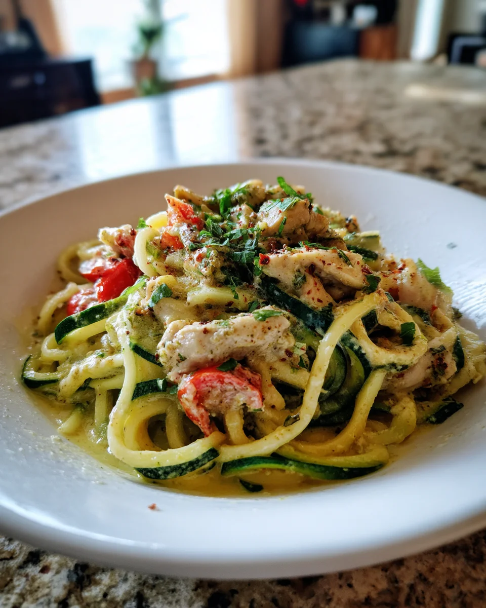 Zucchini Noodle Chicken Alfredo