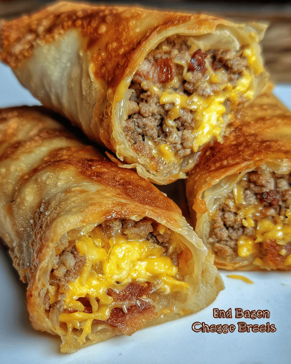 Baked turkey bacon Cheeseburger Egg Rolls