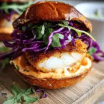 Blackened Fish Burger and Sriracha Mayo