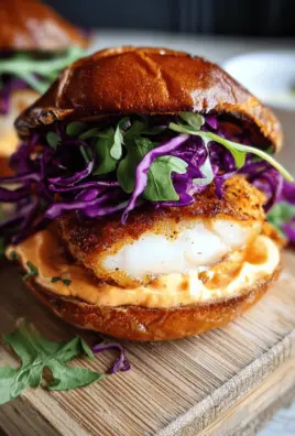 Blackened Fish Burger and Sriracha Mayo