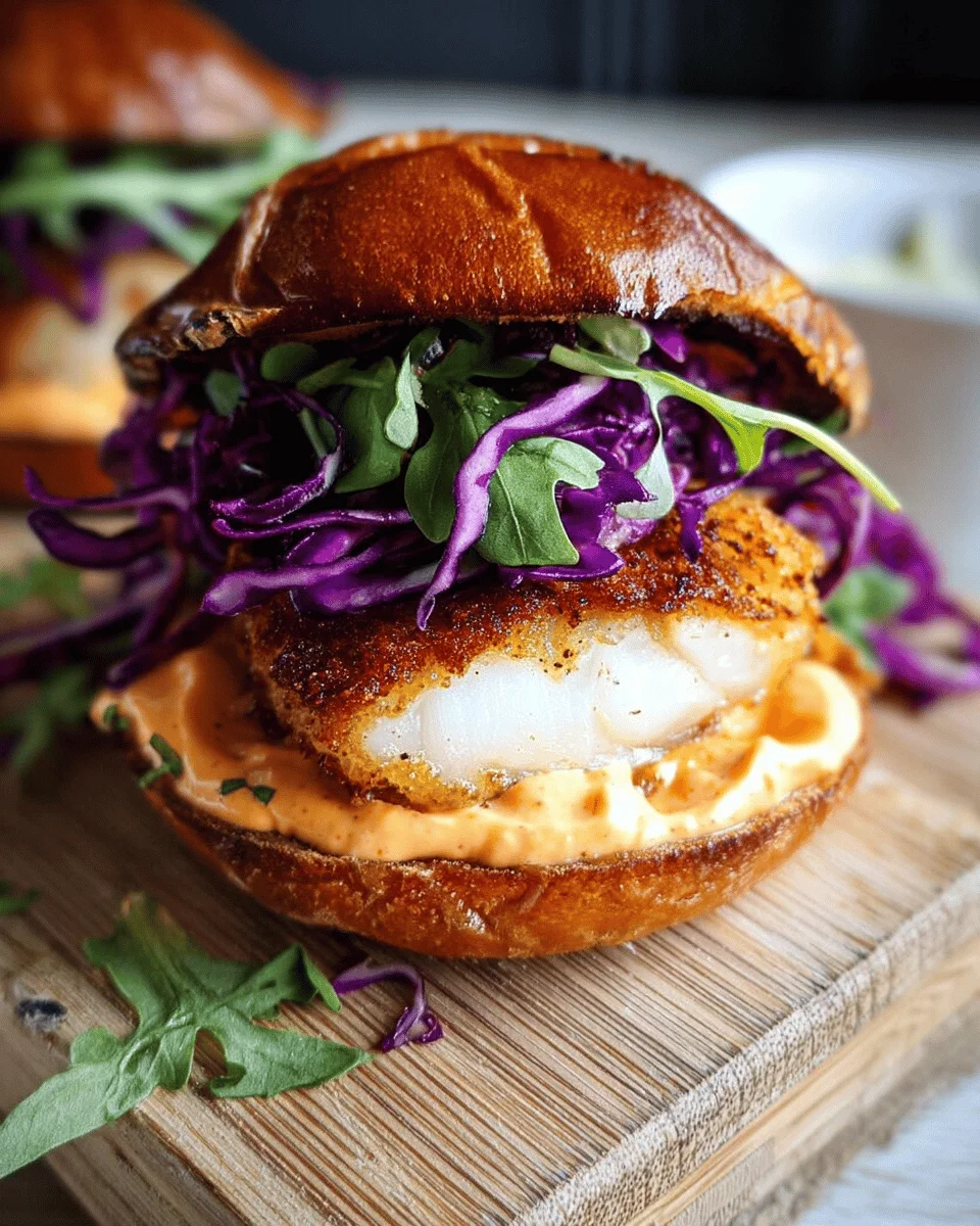 Blackened Fish Burger and Sriracha Mayo