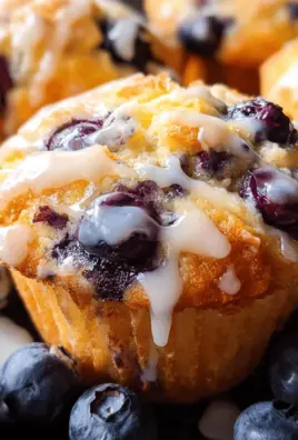Blueberry Muffins Recipe with Lemon Glaze