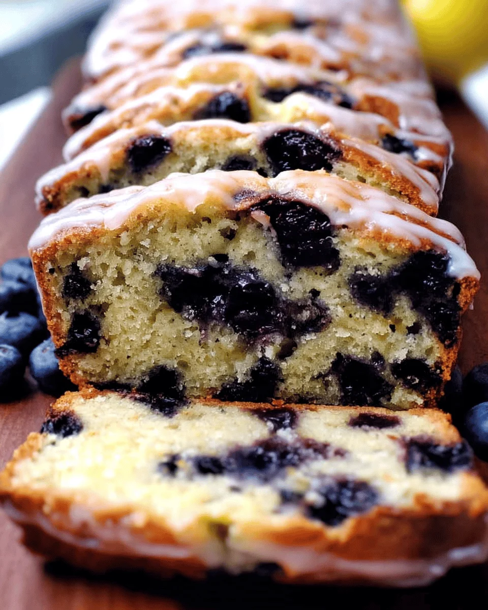 Blueberry Zucchini Bread with a Lemon Glaze