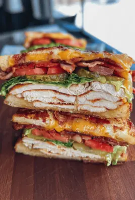 Cheesy Pickle Club Sandwich