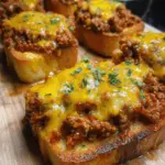 Cheesy Sloppy Joe Garlic Toast