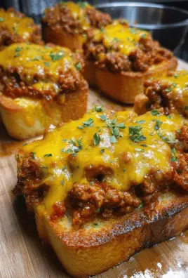 Cheesy Sloppy Joe Garlic Toast