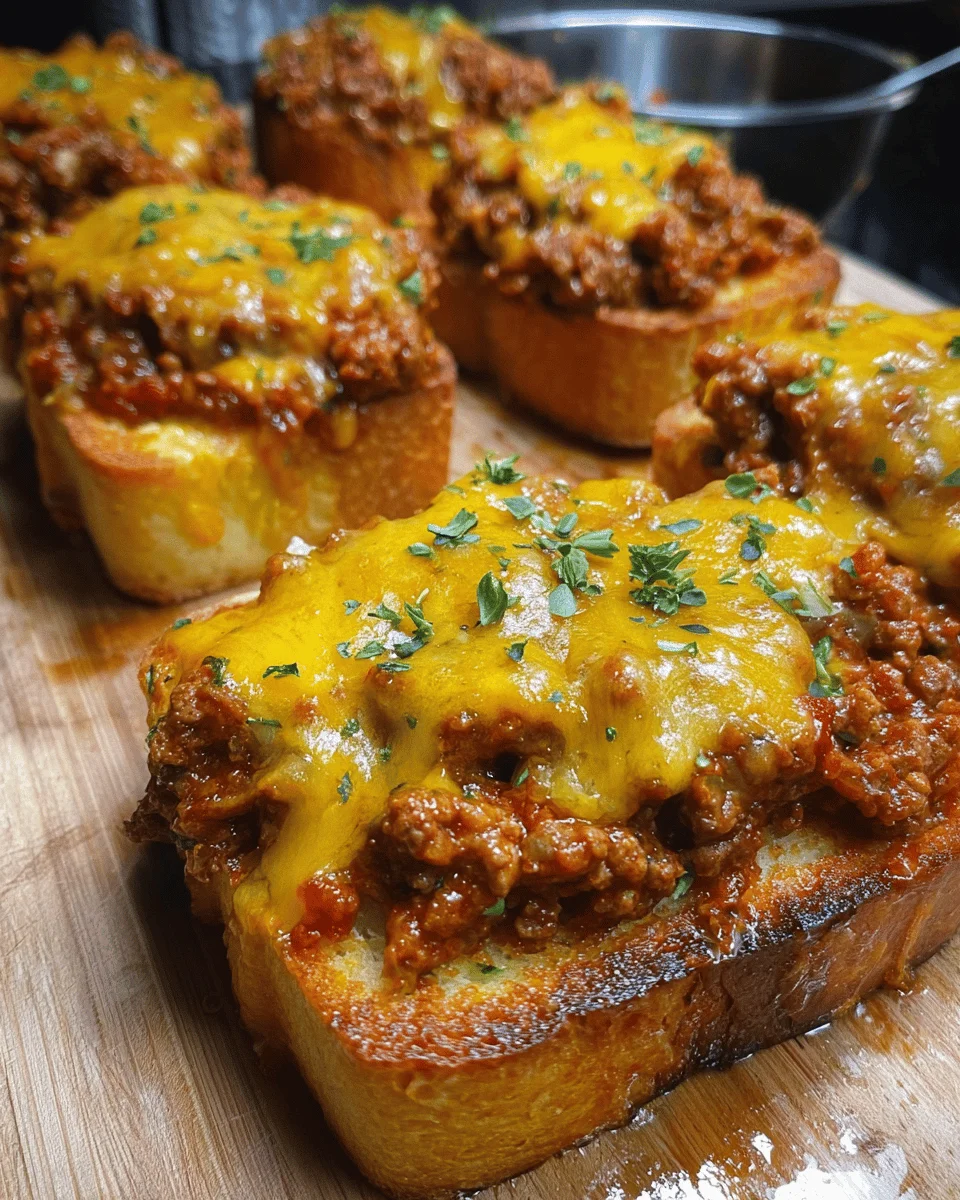Cheesy Sloppy Joe Garlic Toast