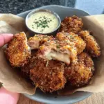 Chicken Cordon Bleu Nuggets (with Dijon sparkling grape juice Dipping Sauce)