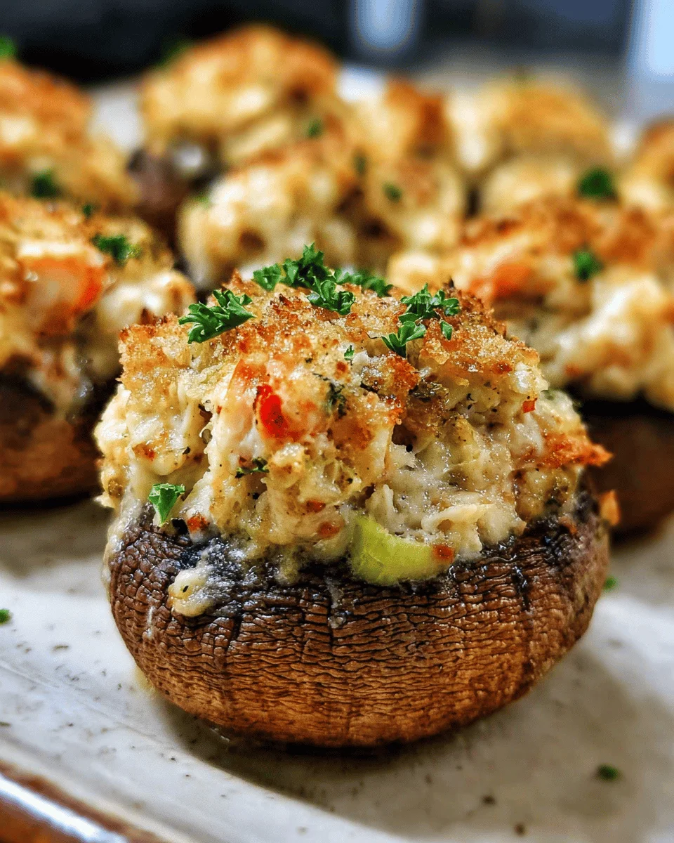 Creamy Crab Stuffed Mushrooms