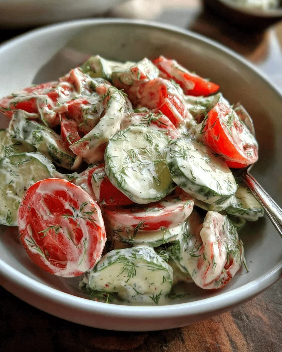 Creamy Cucumber Tomato Salad Recipe