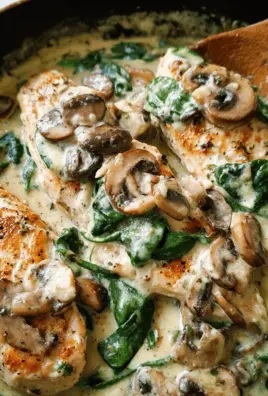Creamy Parmesan Garlic Mushroom Chicken
