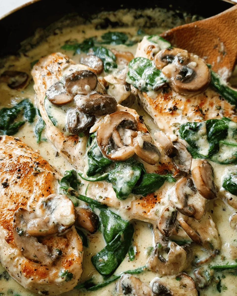 Creamy Parmesan Garlic Mushroom Chicken