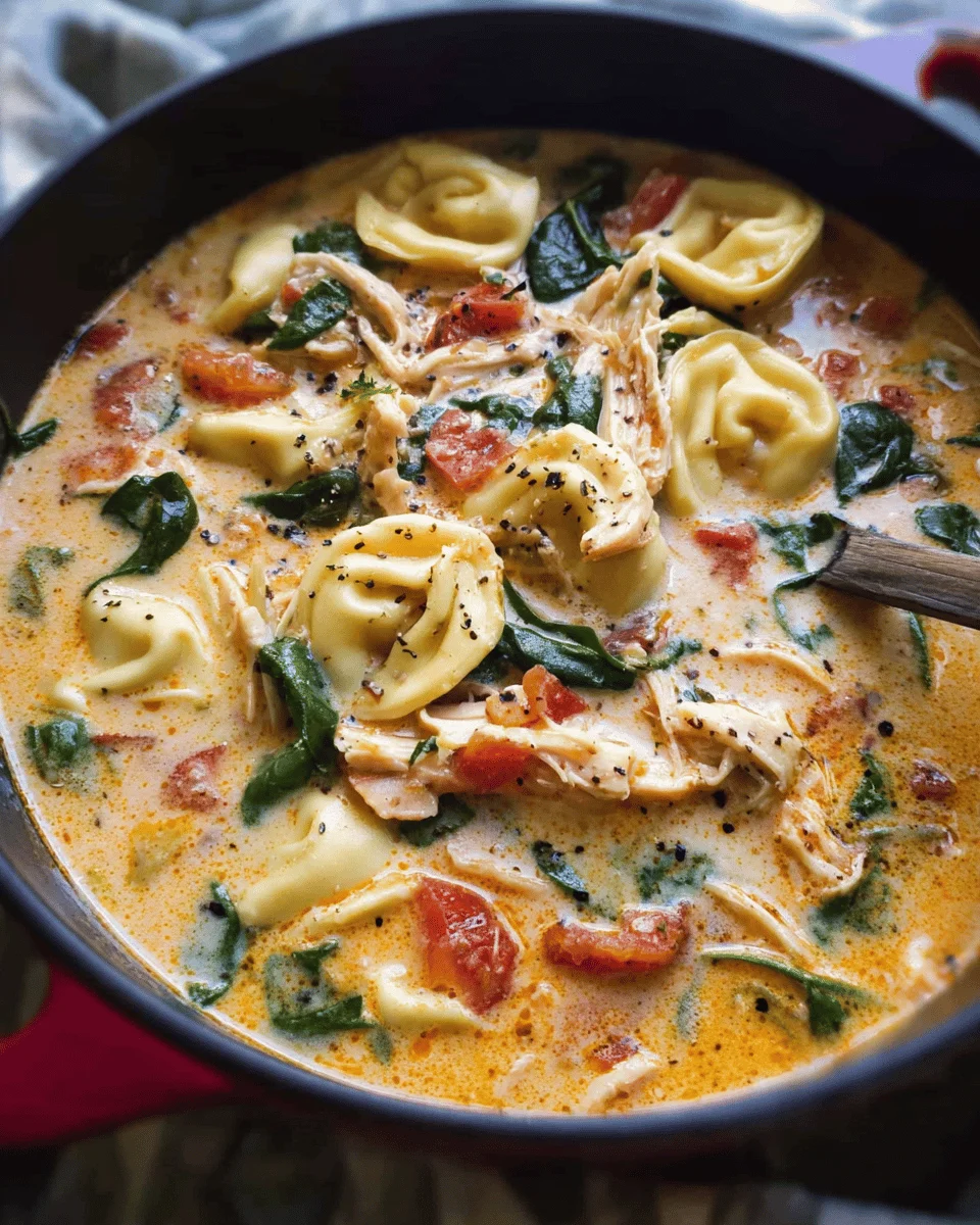 Creamy Tuscan Garlic Tortellini Soup
