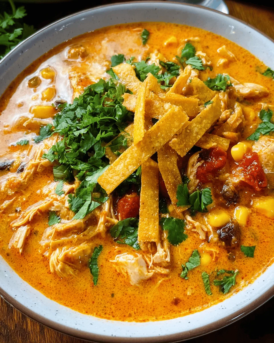 Crock Pot Creamy Chicken Tortilla Soup