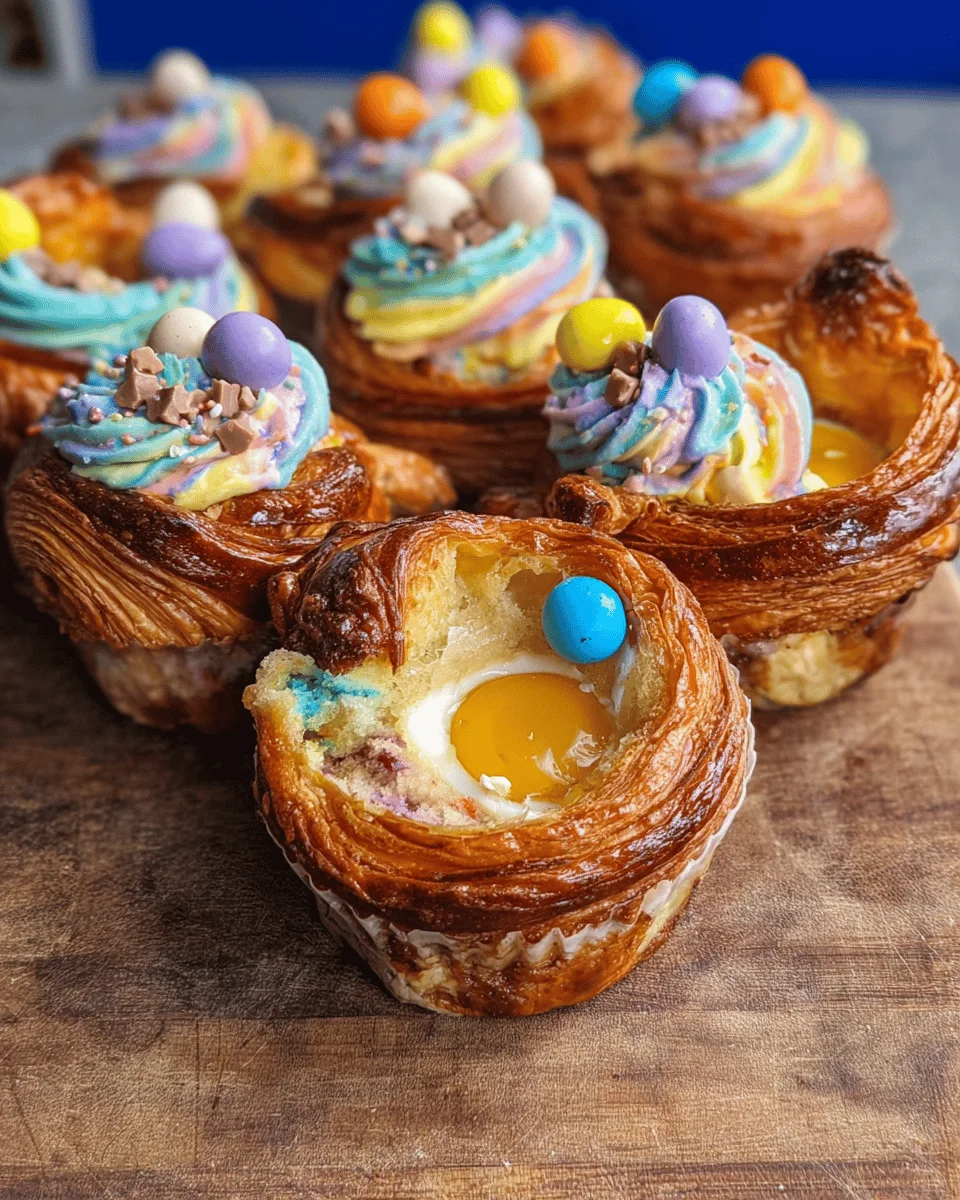 Easter Egg Croissant Cupcakes