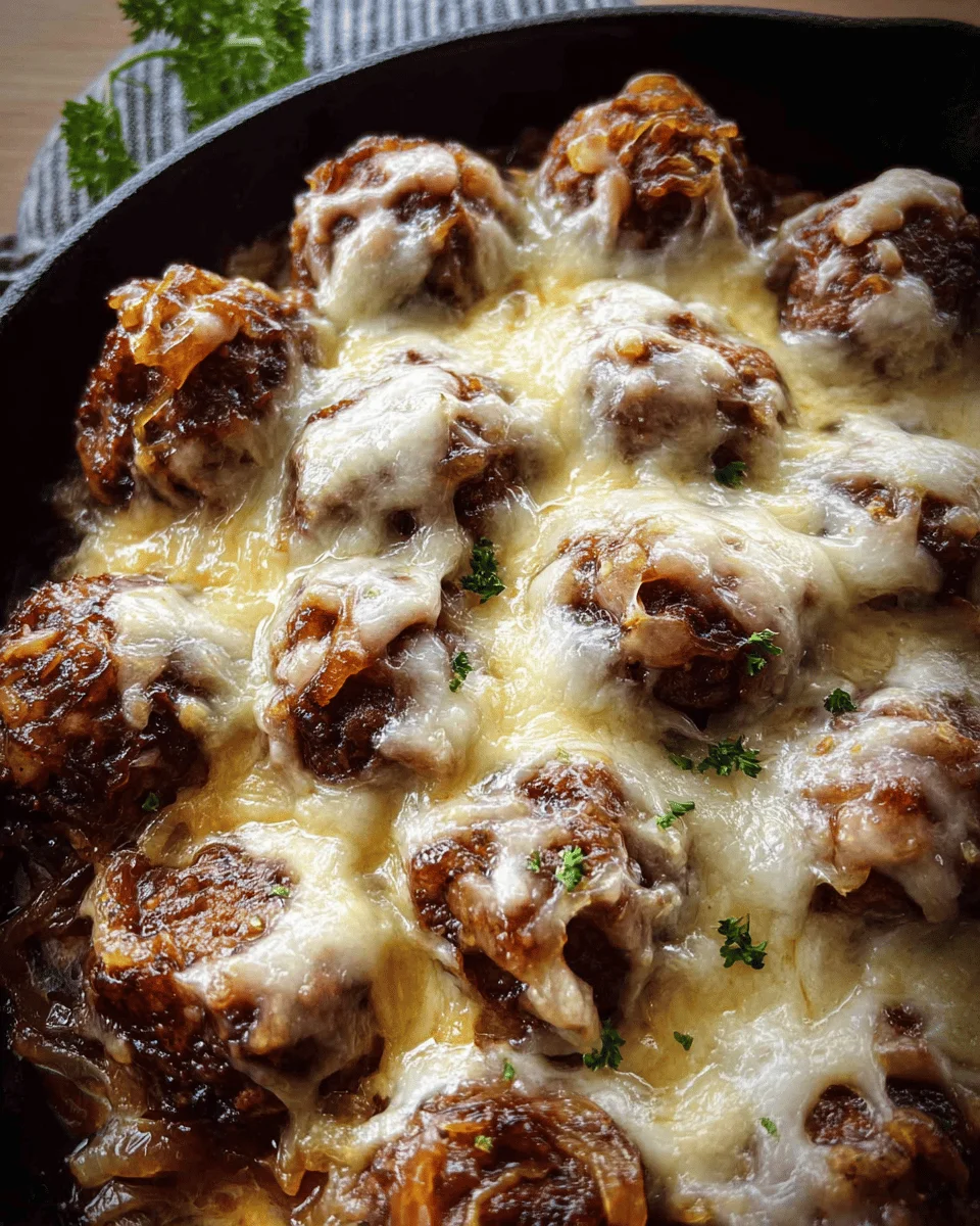 French Onion Meatballs