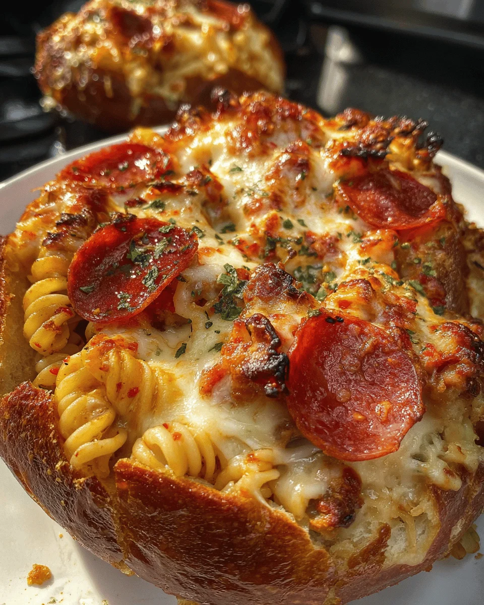 Garlic Butter Pizza Pasta Bowls