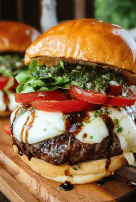 Garlic Pesto Caprese Burgers