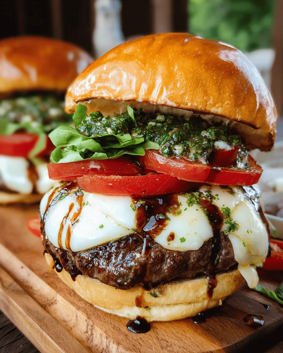 Garlic Pesto Caprese Burgers