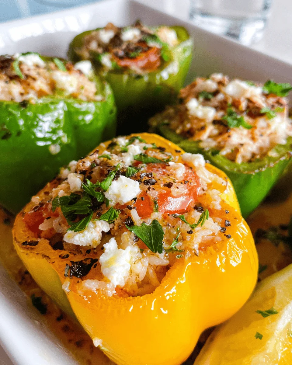 Greek Chicken Stuffed Peppers