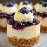 Juicy Mini Lemon Blueberry Cheesecakes