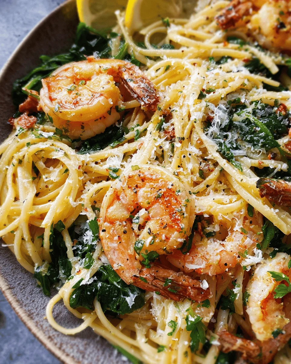 Lemon Garlic Parmesan Shrimp Pasta