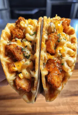 Maple Hot Chicken Mac n’ Cheese Waffle Tacos