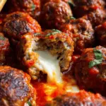 Mozzarella Stuffed Meatballs