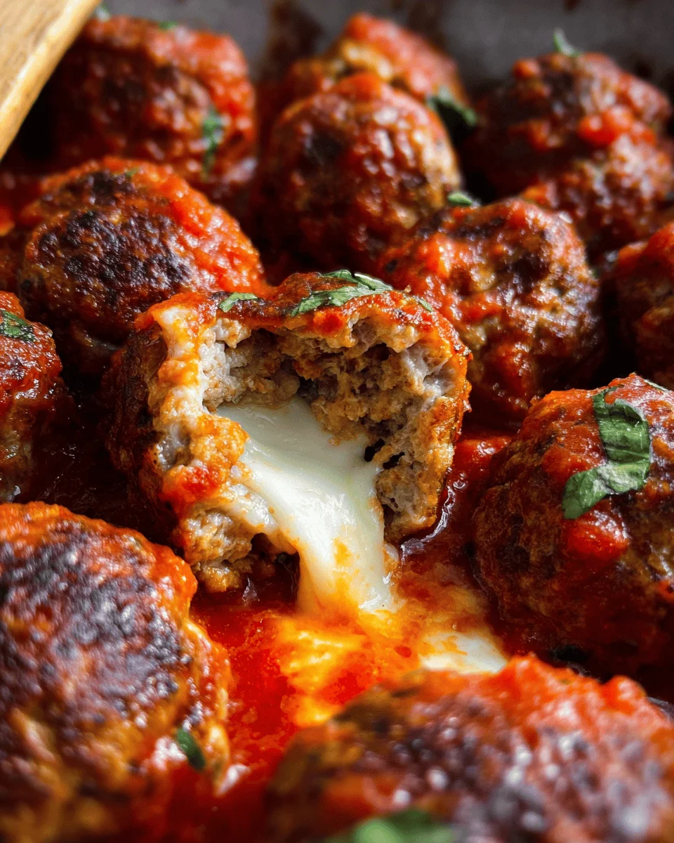 Mozzarella Stuffed Meatballs
