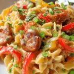 One Pot Cheesy Sausage and Peppers Pasta