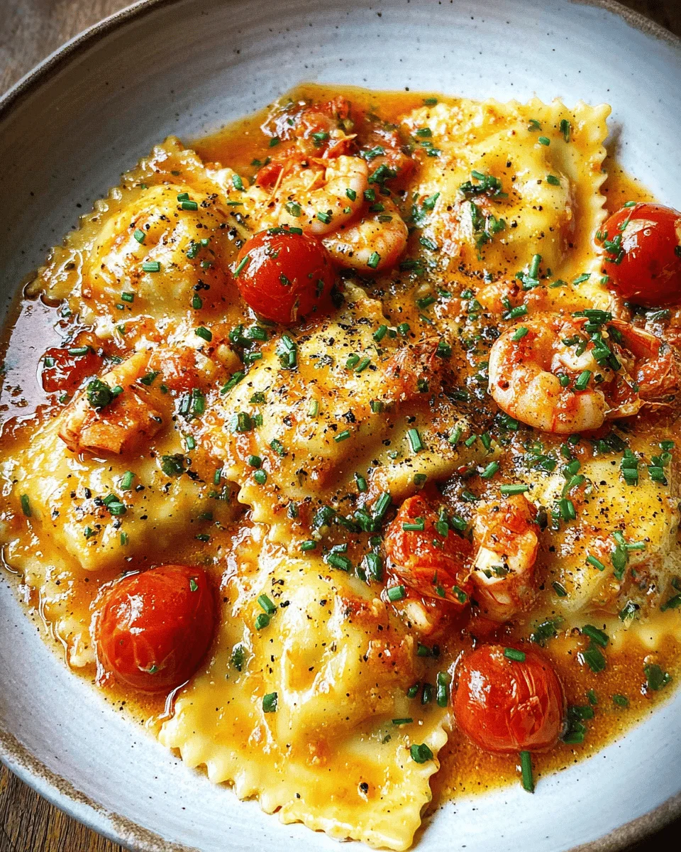 Ravioli in Crayfish Tomato Sauce