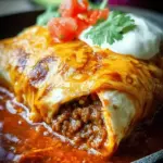 Smothered Ground Beef Burritos
