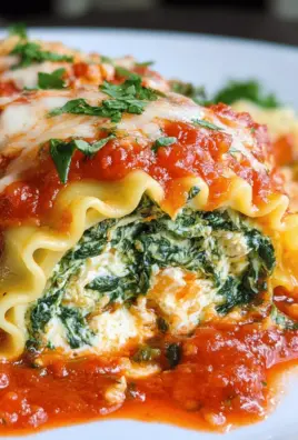 Spinach Lasagna Roll Ups