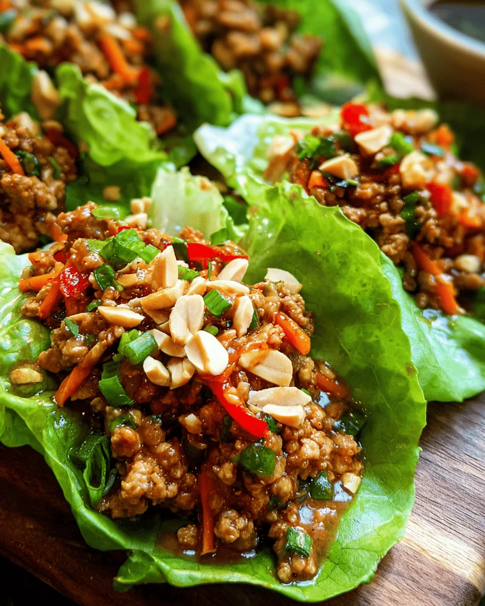 Thai Peanut Turkey Lettuce Wraps