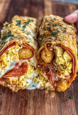 The Ultimate turkey pepperoni Pizza Breakfast Burrito with Parmesan Crust