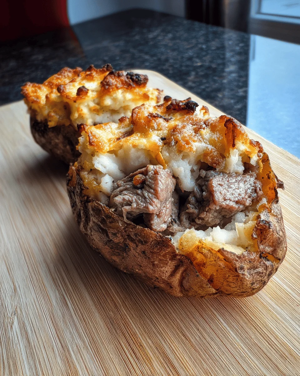 Ultimate Cheesesteak Baked Potatoes