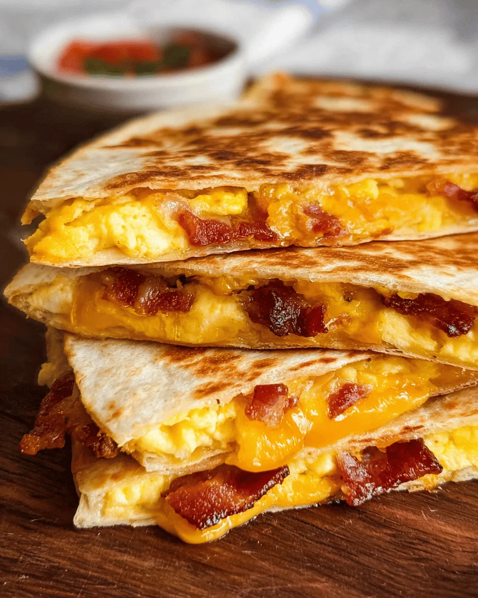 turkey bacon Egg and Cheese Breakfast Quesadillas