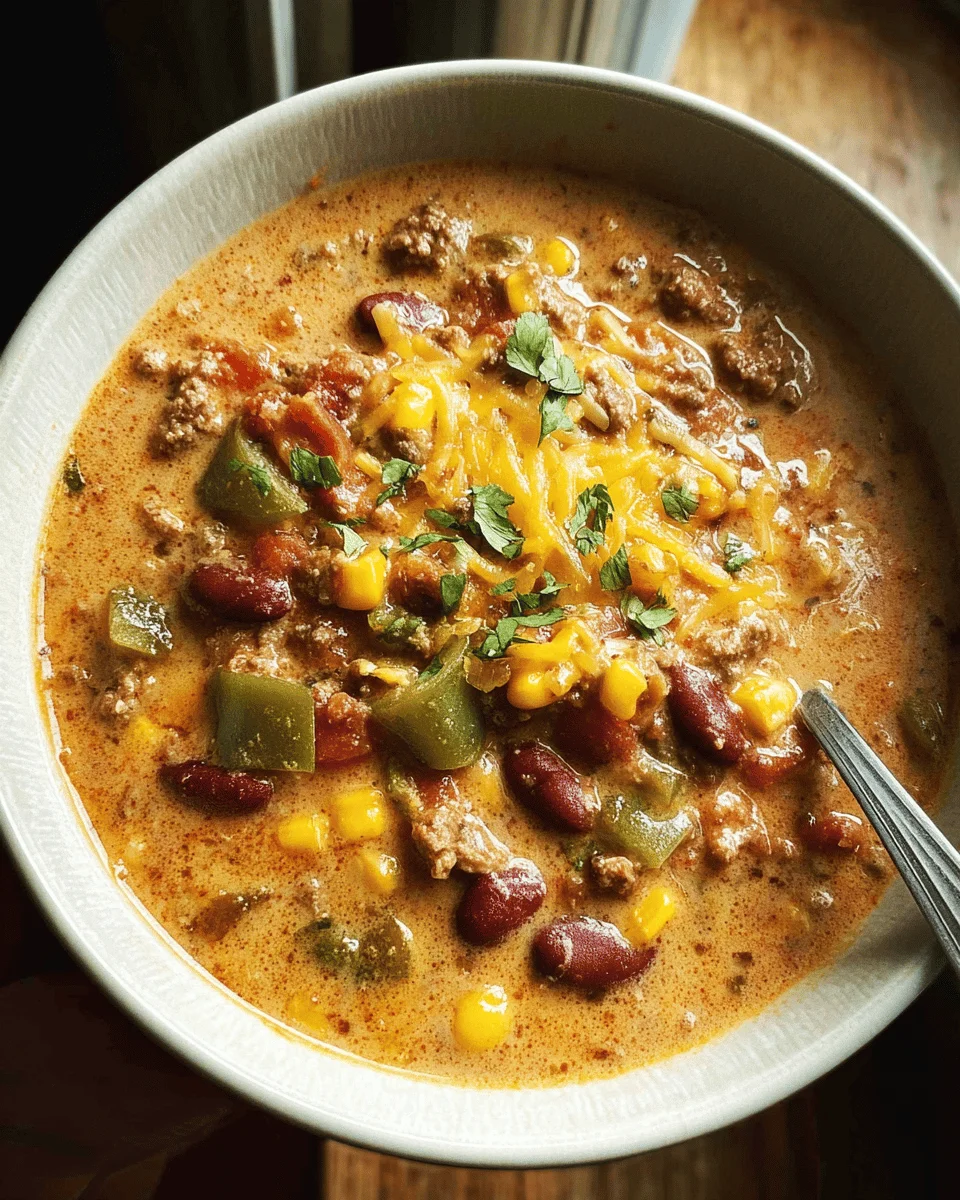 Creamy Beef Taco Soup