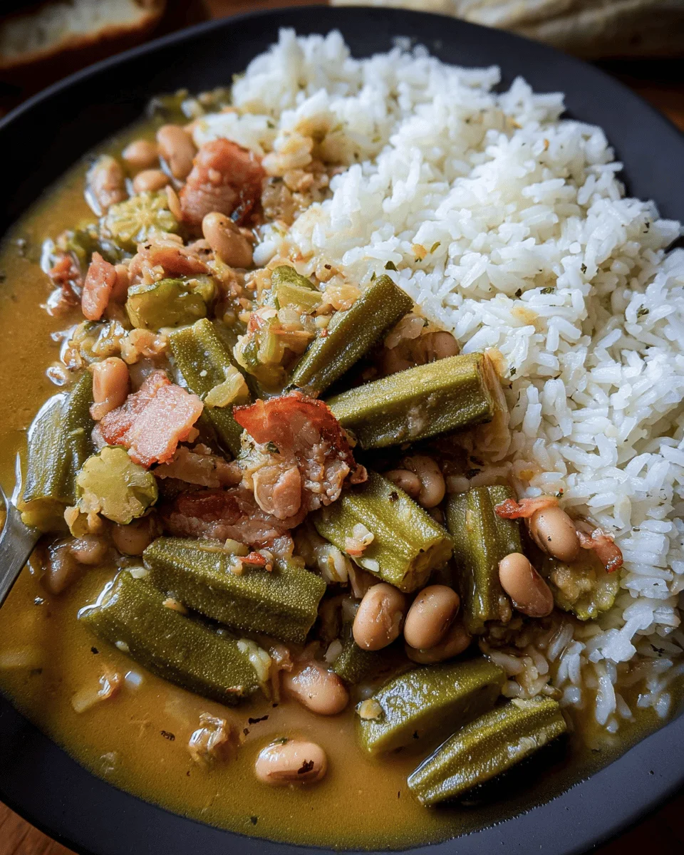 Crockpot Speckled Butter Beans and Okra Stew