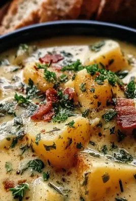 Hearty Cheddar Garlic Herb Potato Soup Recipe
