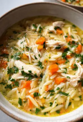 Lemon Chicken Orzo Soup