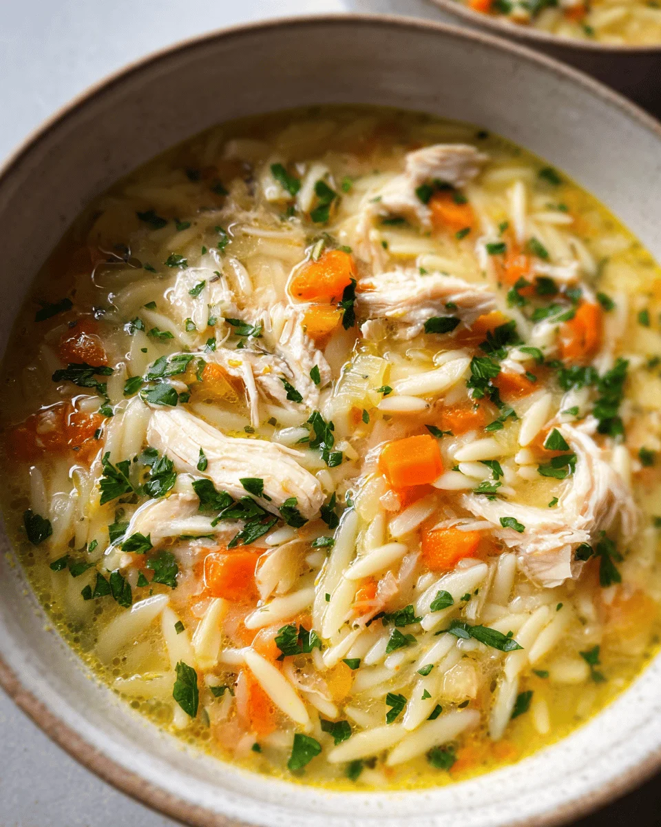 Lemon Chicken Orzo Soup