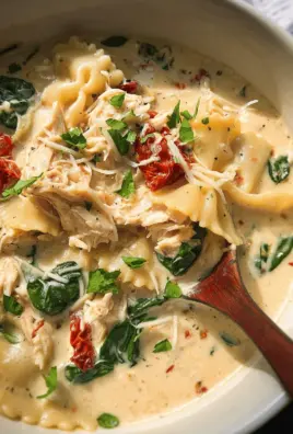 Slow Cooker White Lasagna Soup