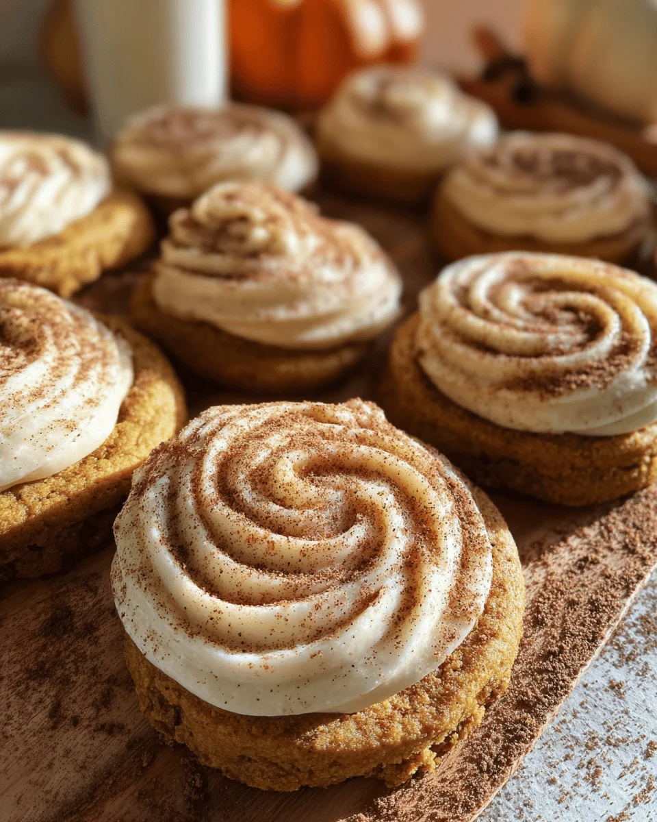 Soft Pumpkin Cookies with Cinnamon Frosting