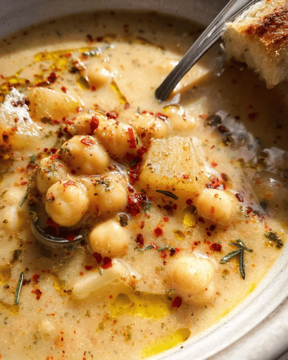 Vegan Garlic Chickpea Soup