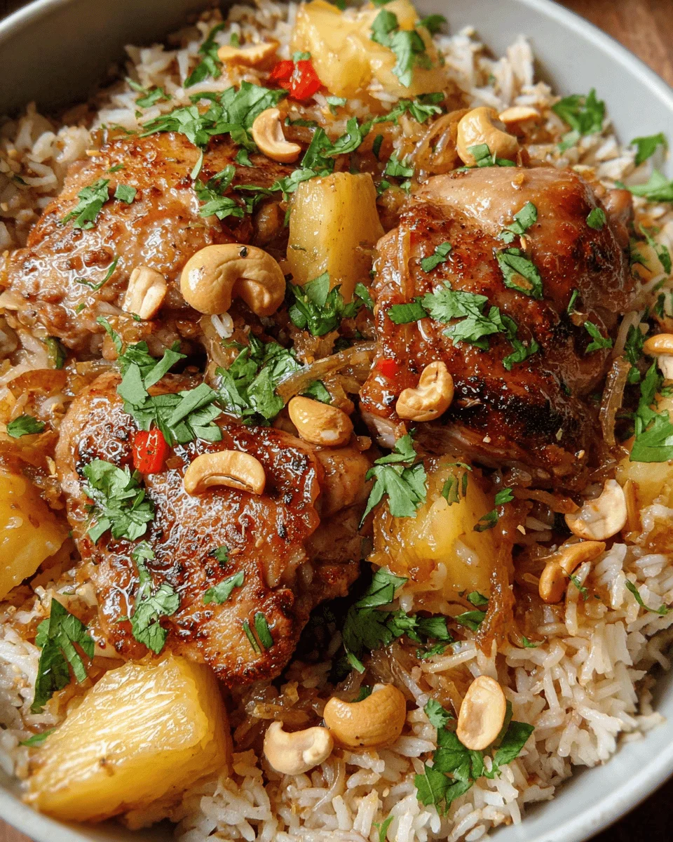 One Pot Hawaiian Chicken with Coconut Rice